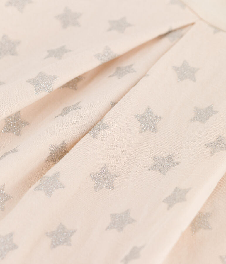 Jupe imprim&eacute;e en tubique enfant fille &eacute;cru/gris