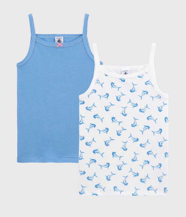 Lot de 2 chemises &agrave; bretelles dauphins petite fille multicouleur