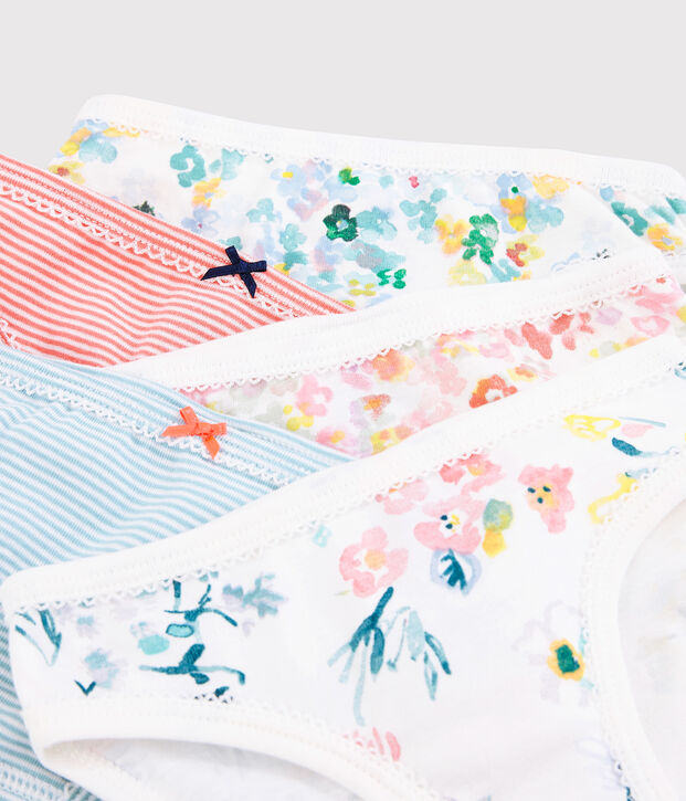 Lot de 5 culottes &agrave; fleurs petite fille multicouleur