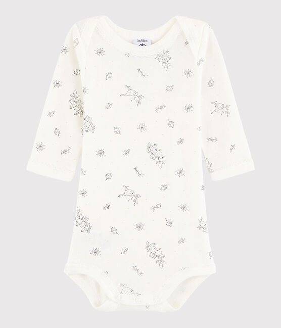 Body manches longues bébé fille blanc MARSHMALLOW/blanc MULTICO