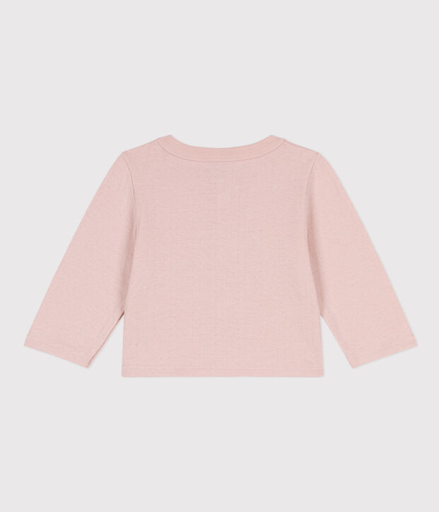 Cardigan b&eacute;b&eacute; en tubique uni rose