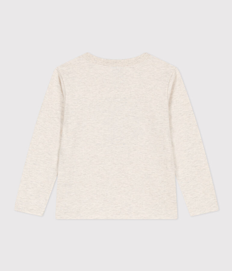Tee-shirt manches longues en coton enfant fille / gar&ccedil;on beige MONTELIMAR CHINE