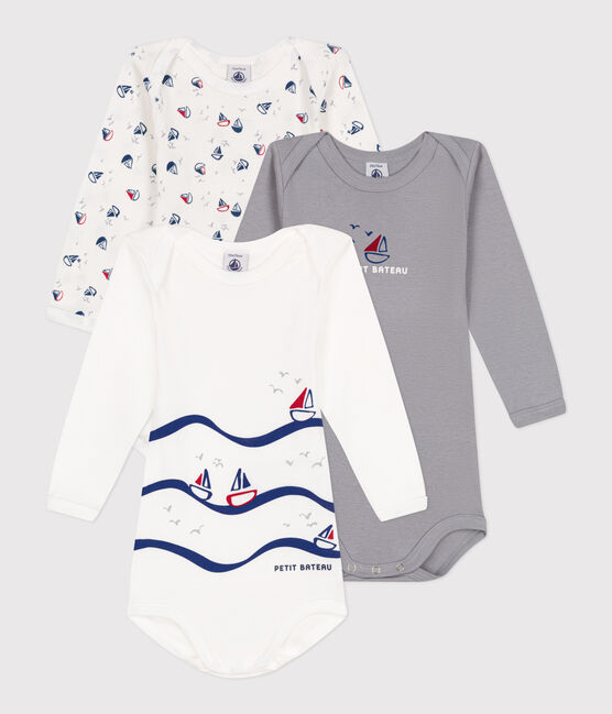 Lot de 3 bodies manches longues en coton bébé variante 4
