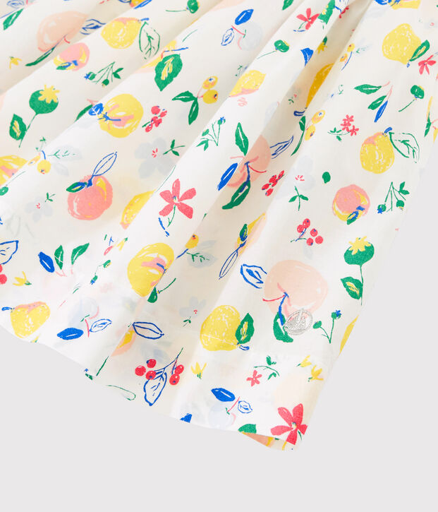 Jupe en popeline enfant fille blanc/multicouleur