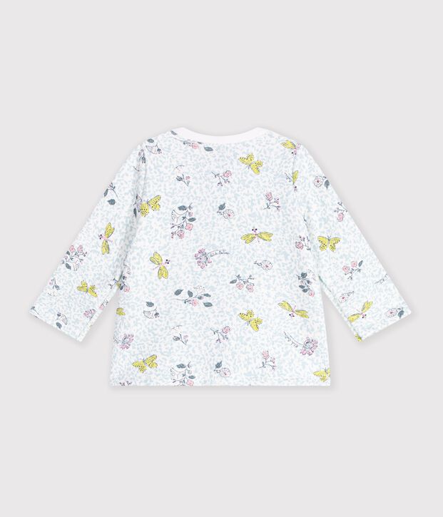 Cardigan b&eacute;b&eacute; fille en molleton imprim&eacute; blanc/multicouleur