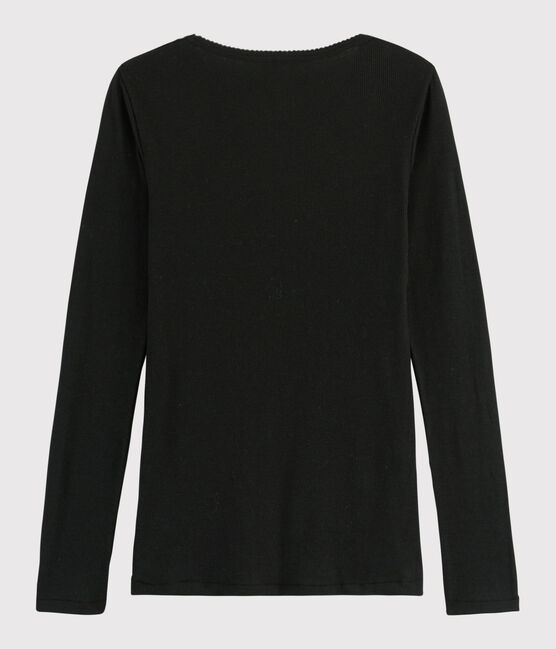 T-shirt laine et coton Femme noir NOIR