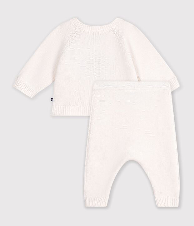 Ensemble b&eacute;b&eacute; en tricot jacquard c&oelig;ur rouge/rouge
