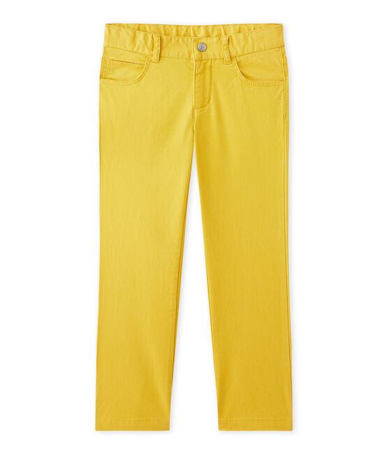 Pantalon garçon en gabardine jaune Ocre