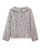 Tee shirt manches longues enfant fille gris BELUGA/blanc MULTICO