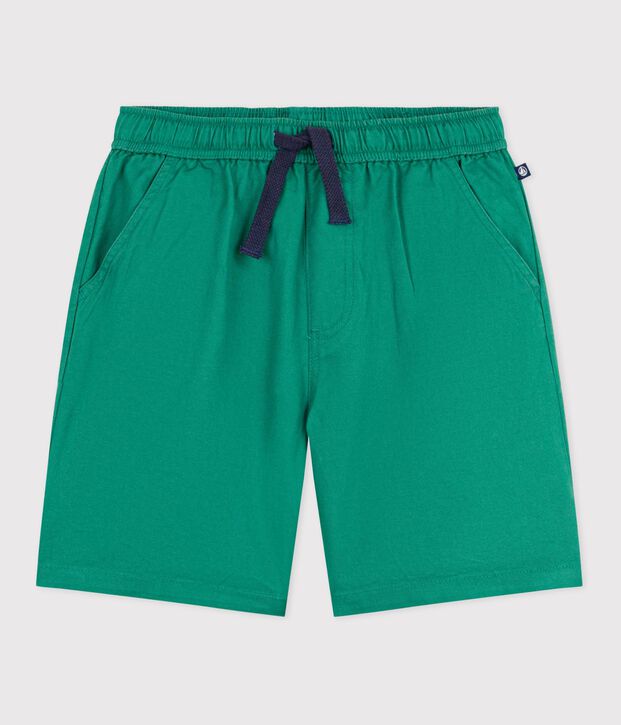 Bermuda short enfant en coton uni vert