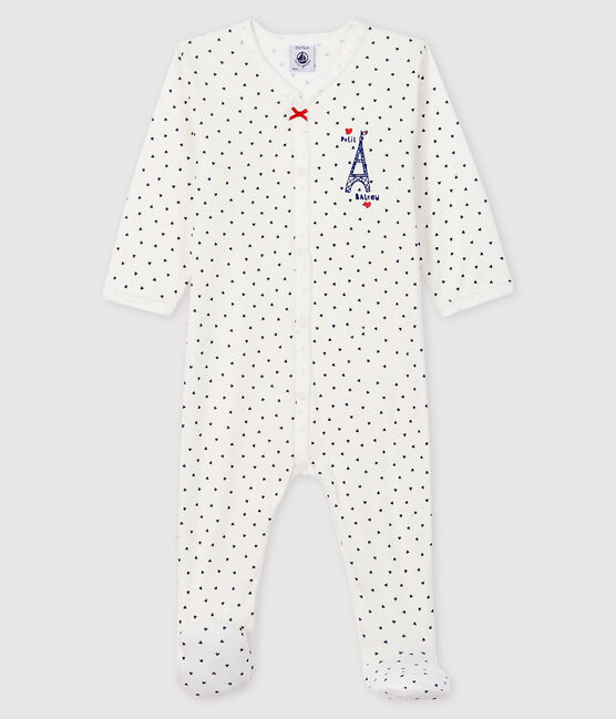 Dors-bien Paris bébé fille en côte blanc MARSHMALLOW/bleu MEDIEVAL
