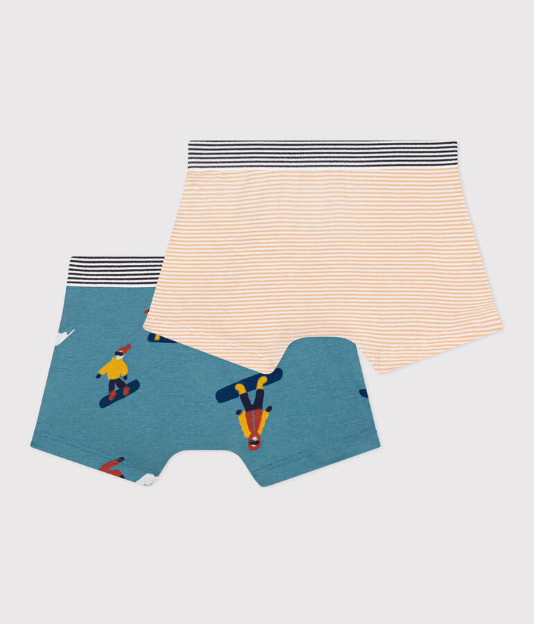 Lot de 2 boxers snowboard en coton petit gar&ccedil;on multicouleur