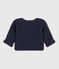 Cardigan bébé tricot point mousse en coton bleu SMOKING