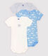 Lot de 3 bodies manches courtes pastel bébé