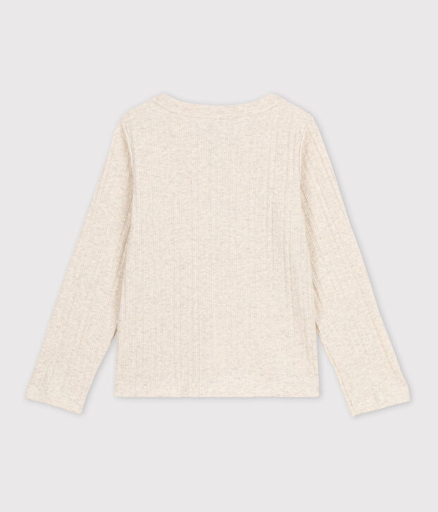 Tee-shirt en coton enfant fille beige chin&eacute;