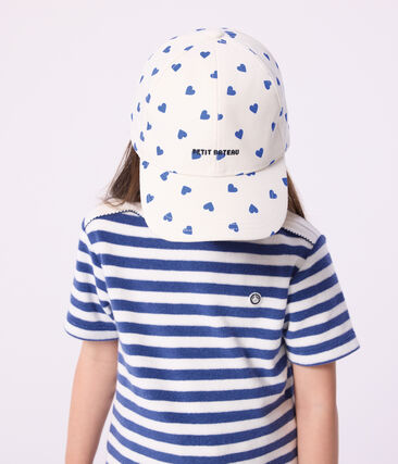 Casquette enfant en serge imprimé cœurs