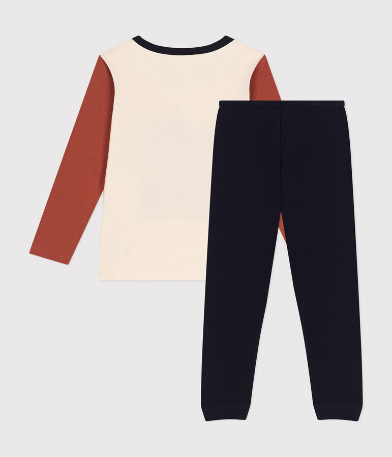 Pyjama uni motif trottinettes en coton enfant bleu SMOKING/blanc MULTICO