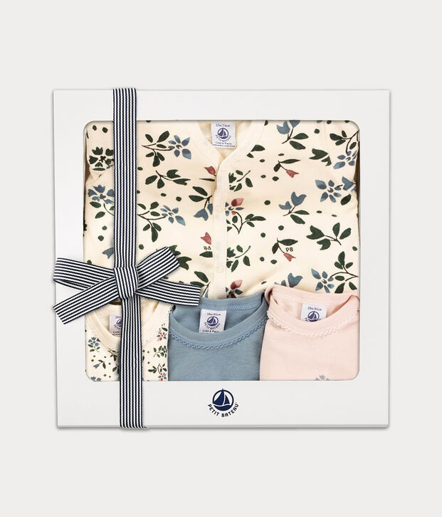 Coffret cadeau fleurs b&eacute;b&eacute; multicouleur