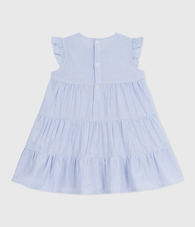 Robe sans manche en popeline ray&eacute;e b&eacute;b&eacute; BLEU/ MULTICO