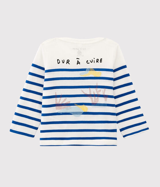 Marinière bébé fille/garçon Serge Bloch blanc MARSHMALLOW/bleu PERSE