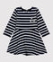 Robe en molleton bébé. bleu SMOKING/ MARSHMALLOW ARGENT BRILLANT