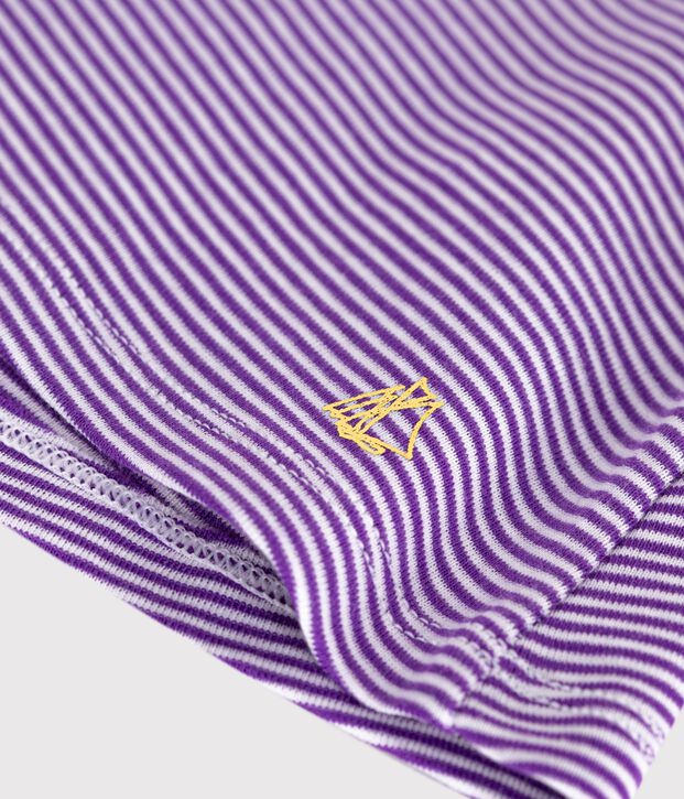Tee shirt manches courtes b&eacute;b&eacute; fille violet/blanc