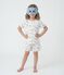 Pyjama short d&eacute;guisement enfant en coton imprim&eacute; savane blanc/multicouleur
