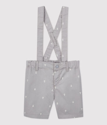 PETIT BATEAU - Short à bretelles en serge craquante bébé garçon