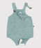 Barboteuse bébé en tricot à point fantaisie à bretelles vert PAUL