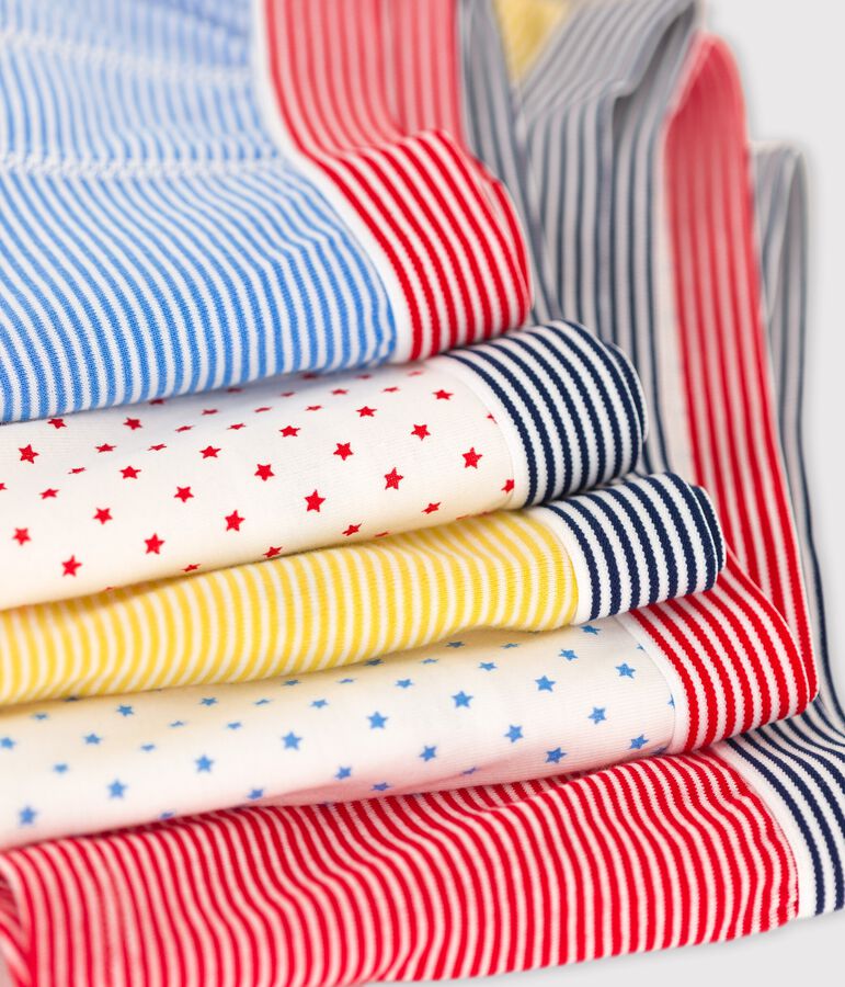 Lot de 5 boxers petit gar&ccedil;on en coton biologique multicouleur