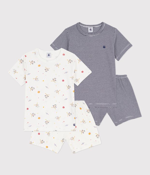 Lot de pyjamas shorts enfant en coton imprim&eacute; multicouleur