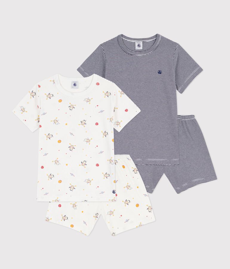 Lot de pyjamas shorts enfant en coton imprim&eacute; variante 1