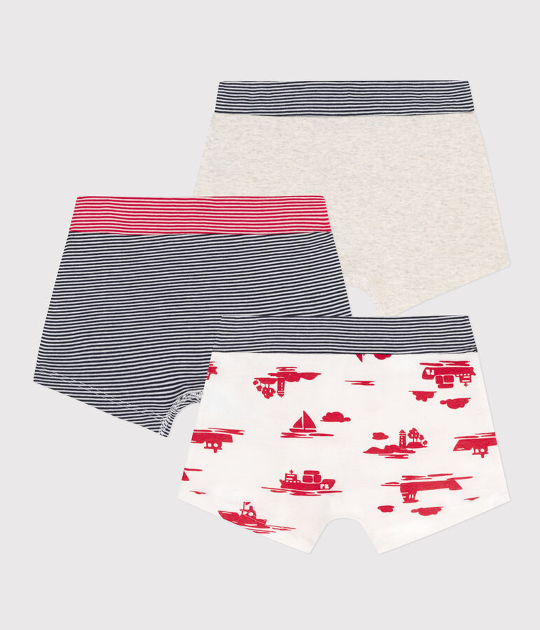 Lot de 3 boxers Le Havre en coton petit gar&ccedil;on multicouleur
