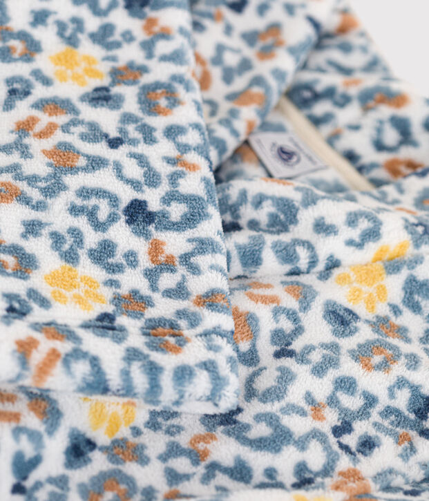 Robe de chambre en polaire enfant blanc/bleu/multicouleur