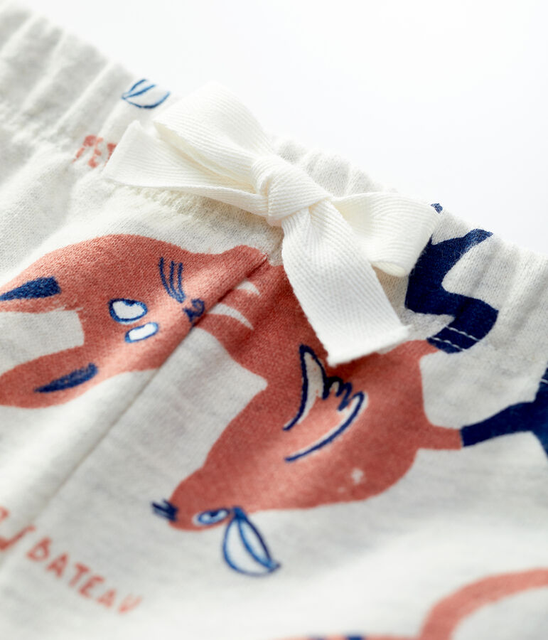 Pantalon imprim&eacute; animaux en molleton b&eacute;b&eacute; beige MONTELIMAR/blanc MULTICO