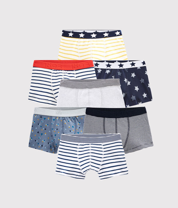 Lot surprise de 7 boxers petit gar&ccedil;on multicouleur