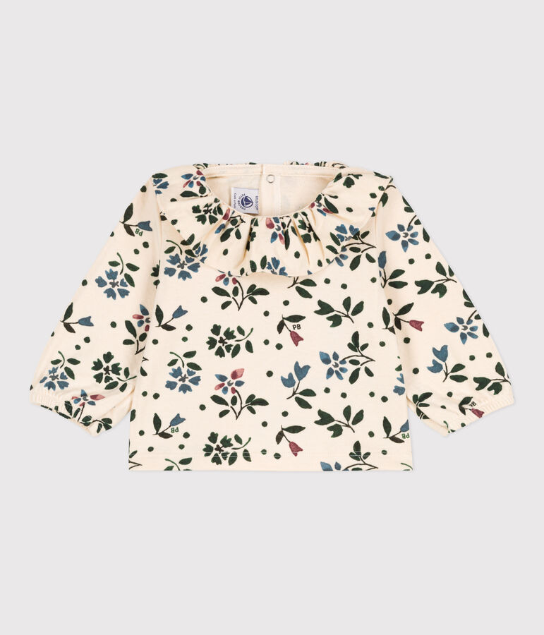 Blouse manches longues b&eacute;b&eacute; imprim&eacute;e en gaze de coton &eacute;cru/multicouleur