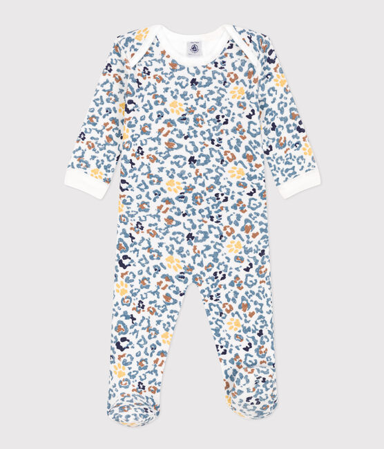 Pyjama bébé en bouclette éponge blanc MARSHMALLOW/blanc MULTICO