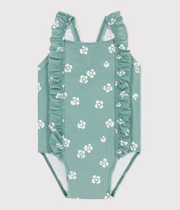 Maillot de bain bébé une pièce à volants, imprimé fleuri