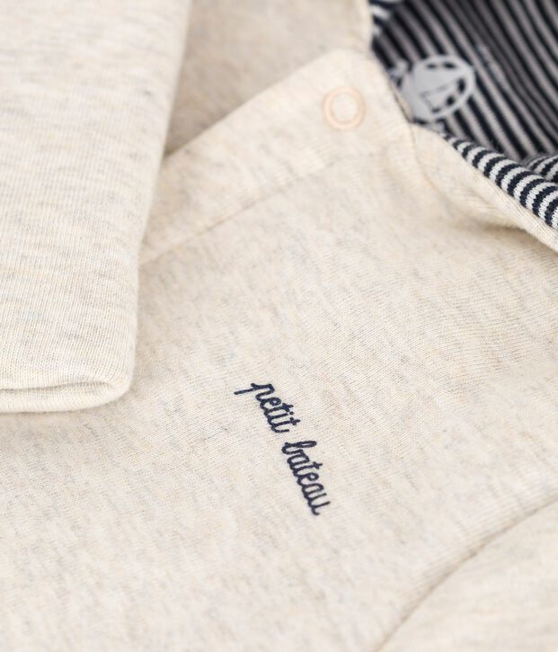 Combinaison ouatin&eacute;e b&eacute;b&eacute; &agrave; capuche et pieds, unie beige chin&eacute;