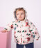 Doudoune b&eacute;b&eacute; en polyester imprim&eacute; animalier &eacute;cru/rose