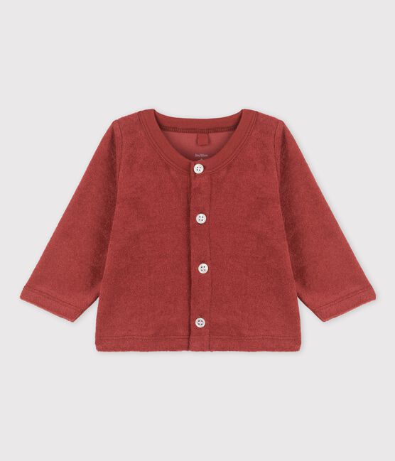 Cardigan en bouclette éponge bébé marron OMBRIE