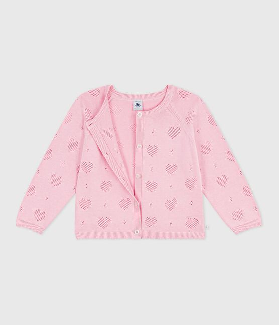 Cardigan enfant en coton uni rose MARQUISE