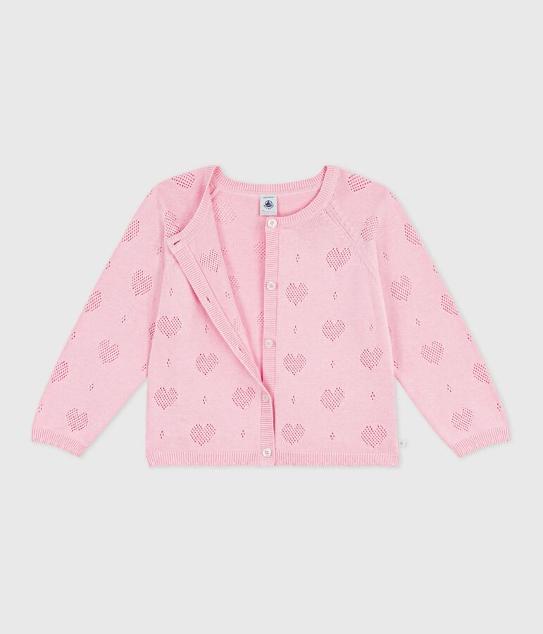 Cardigan enfant en coton uni rose MARQUISE