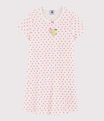 PETIT BATEAU - Chemise de nuit à pois roses petite fille en coton