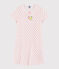 Chemise de nuit à pois roses petite fille en coton blanc MARSHMALLOW/rose GRETEL