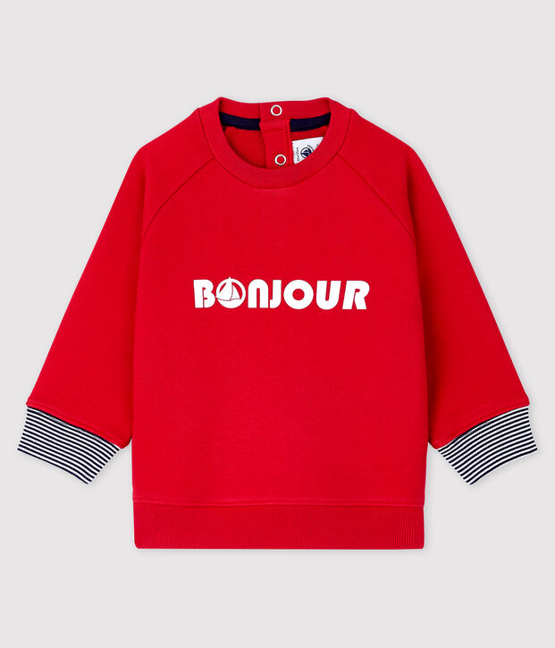 Sweatshirt b&eacute;b&eacute; gar&ccedil;on imprim&eacute; rouge