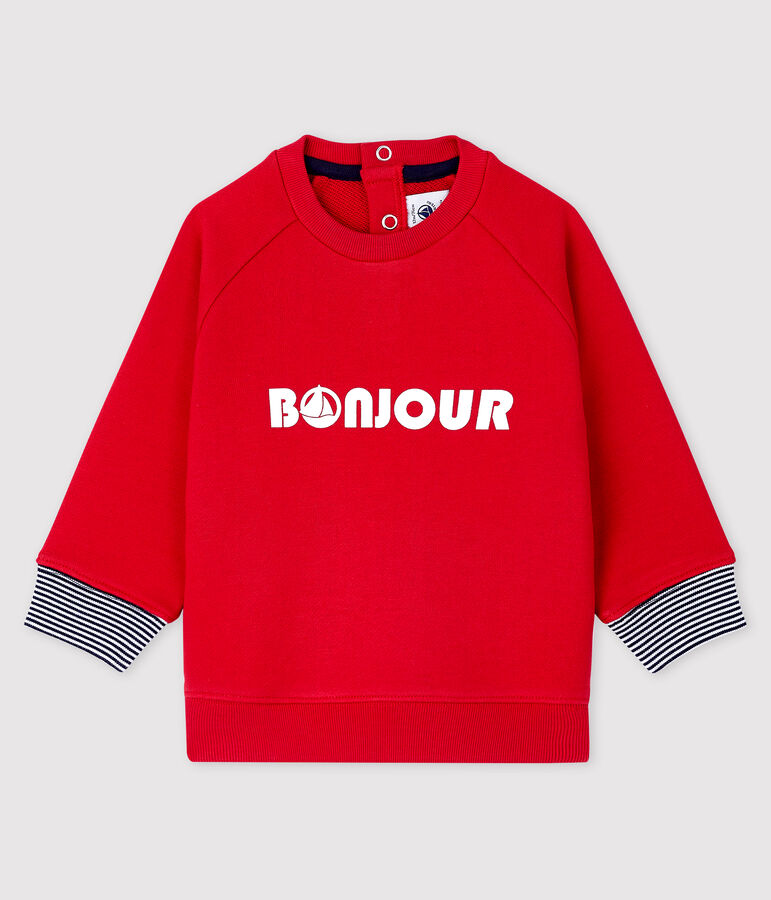 Sweatshirt b&eacute;b&eacute; gar&ccedil;on imprim&eacute; rouge TERKUIT