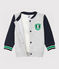 Cardigan bébé garçon en molleton gris BELUGA/blanc MULTICO