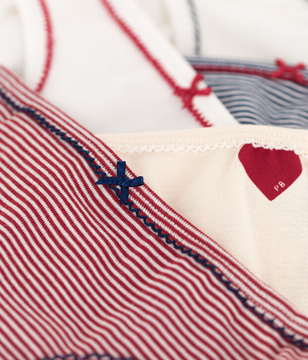 Lot de 5 culottes coeur petite fille en coton multicouleur